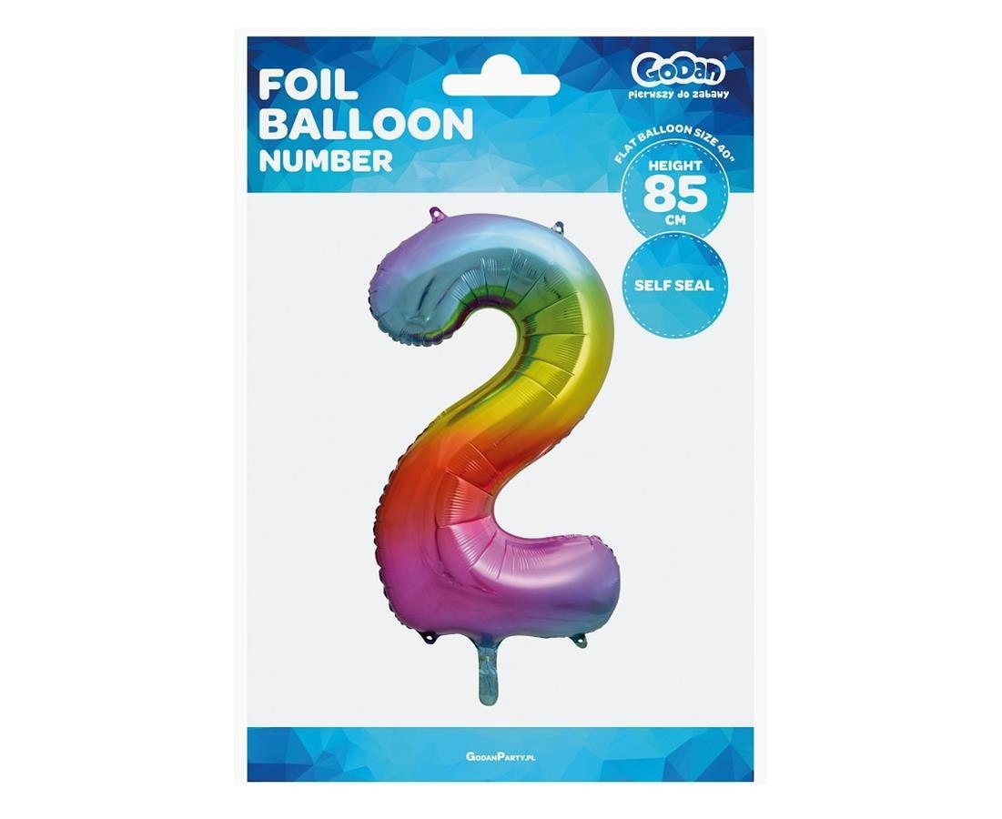 FOLLOW BALLOON 85CM 2 RAINBOW GO PBH GODAN